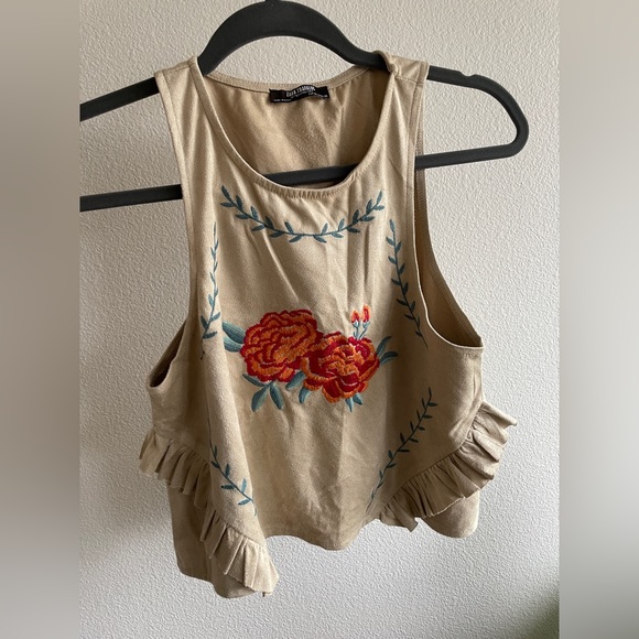 Zara Suede Crop Top - Picture 3 of 4